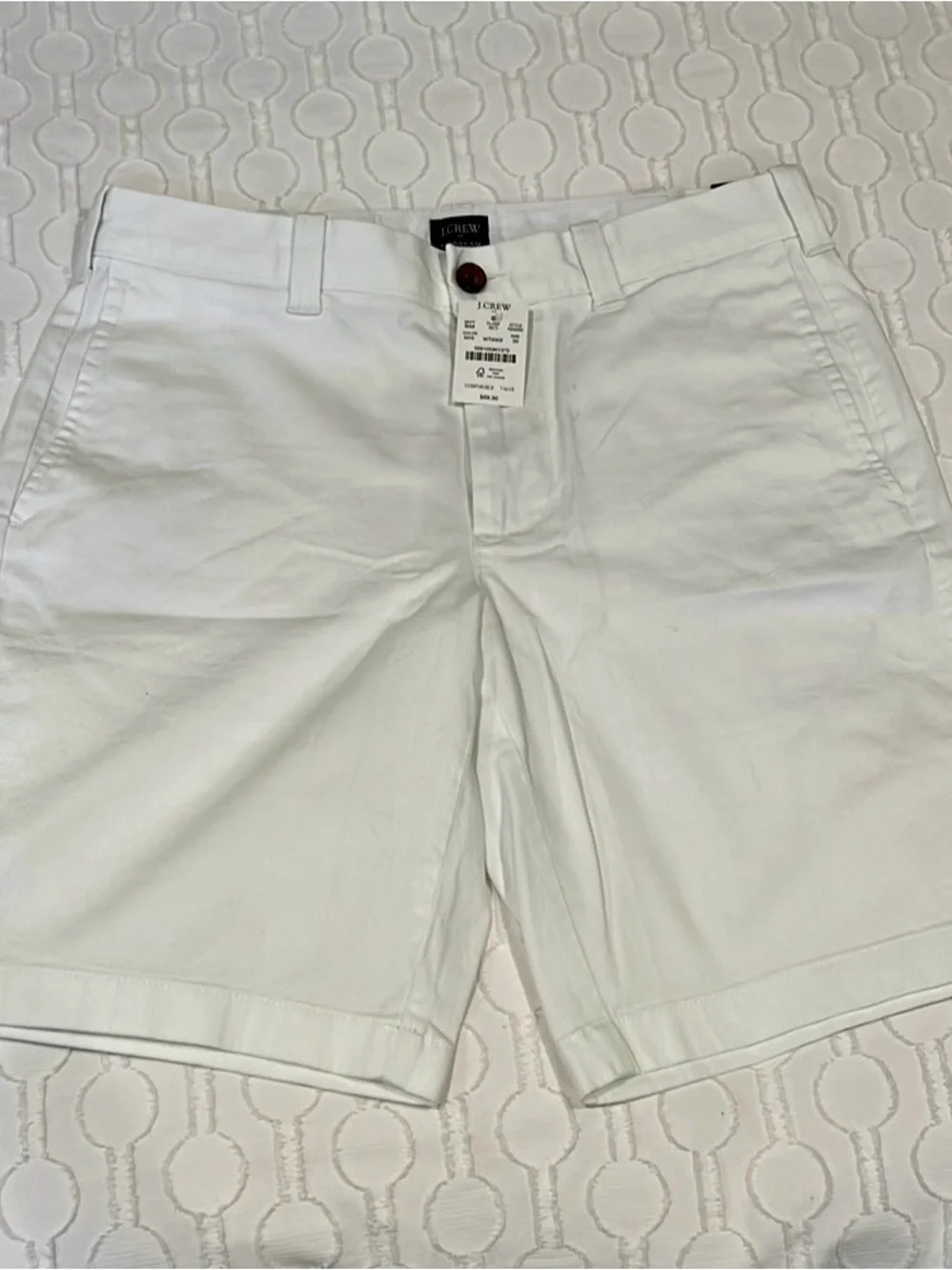 J. Crew Men’s White Flat-Front Chino Shorts